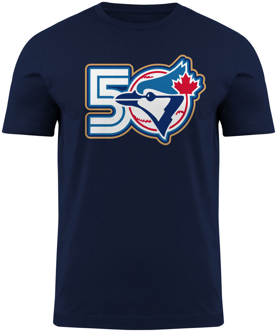 Bulletin Men's MLB Toronto Blue Jays 50th Anniversary T Shirt Navy
