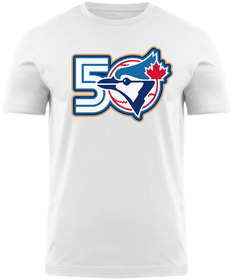 Bulletin Men's MLB Toronto Blue Jays 50th Anniversary T Shirt White
