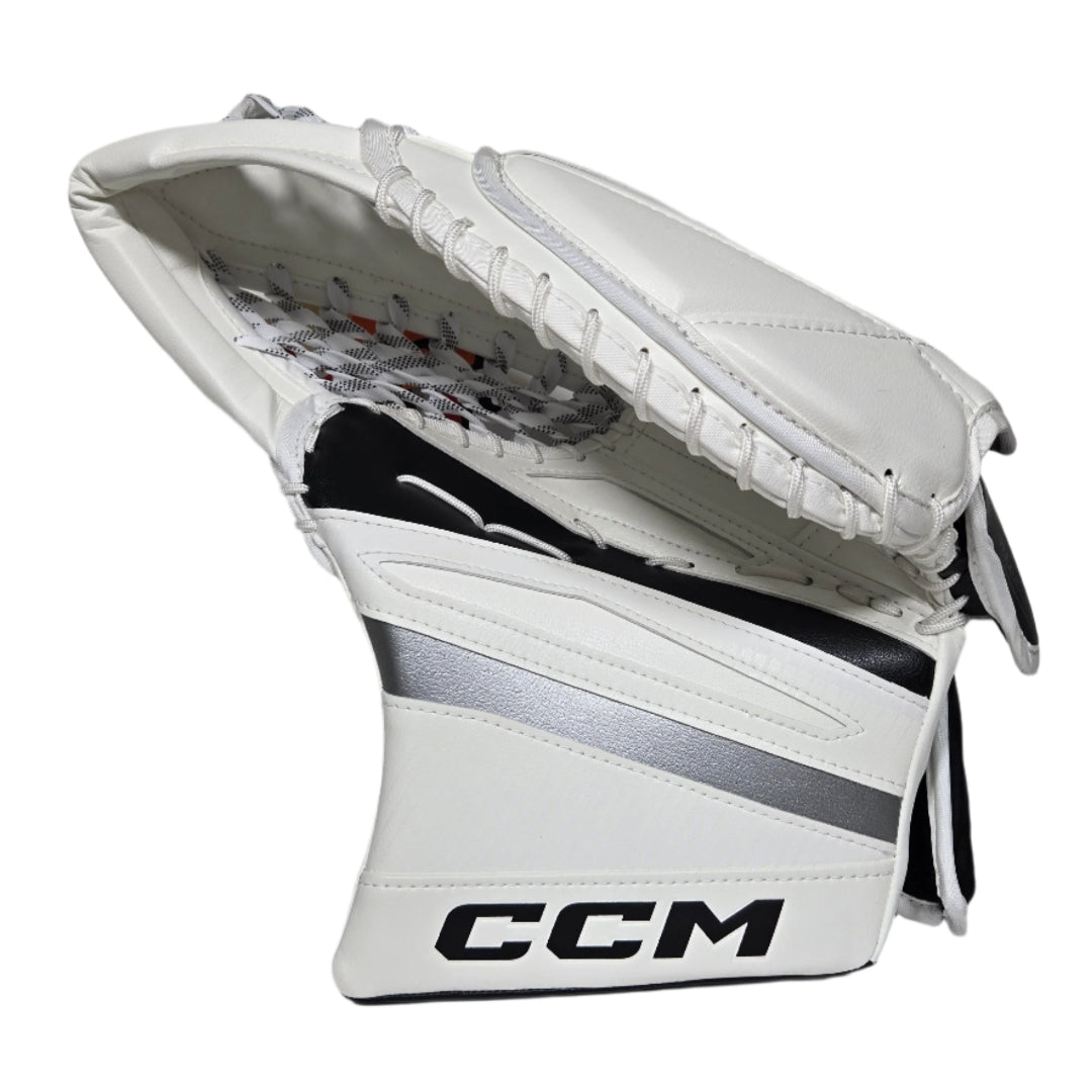 CCM Senior EFLEX 7 Pro Hockey Goalie Trapper White Black Silver