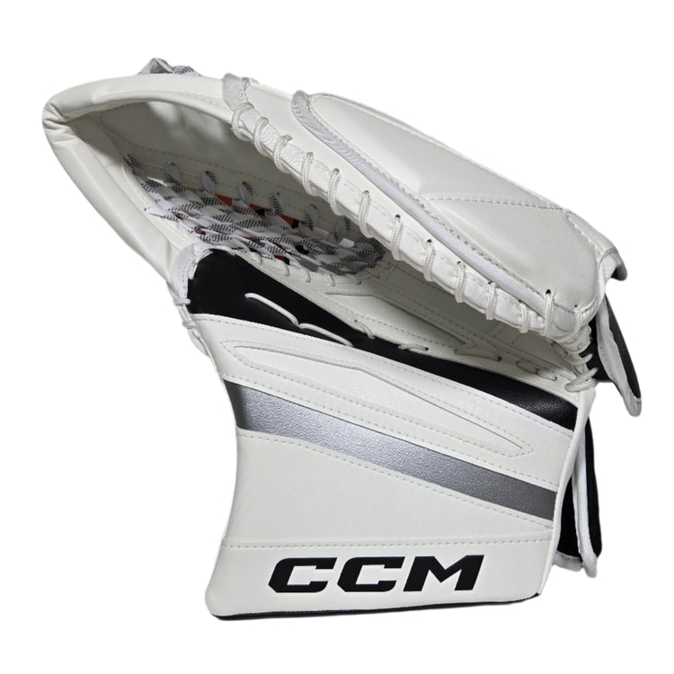 CCM Senior EFLEX 7 Pro Hockey Goalie Trapper White Black Silver