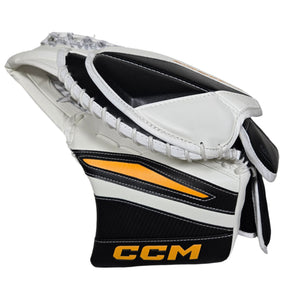 CCM Senior EFLEX 7 Pro Hockey Goalie Trapper White Black Sport Gold