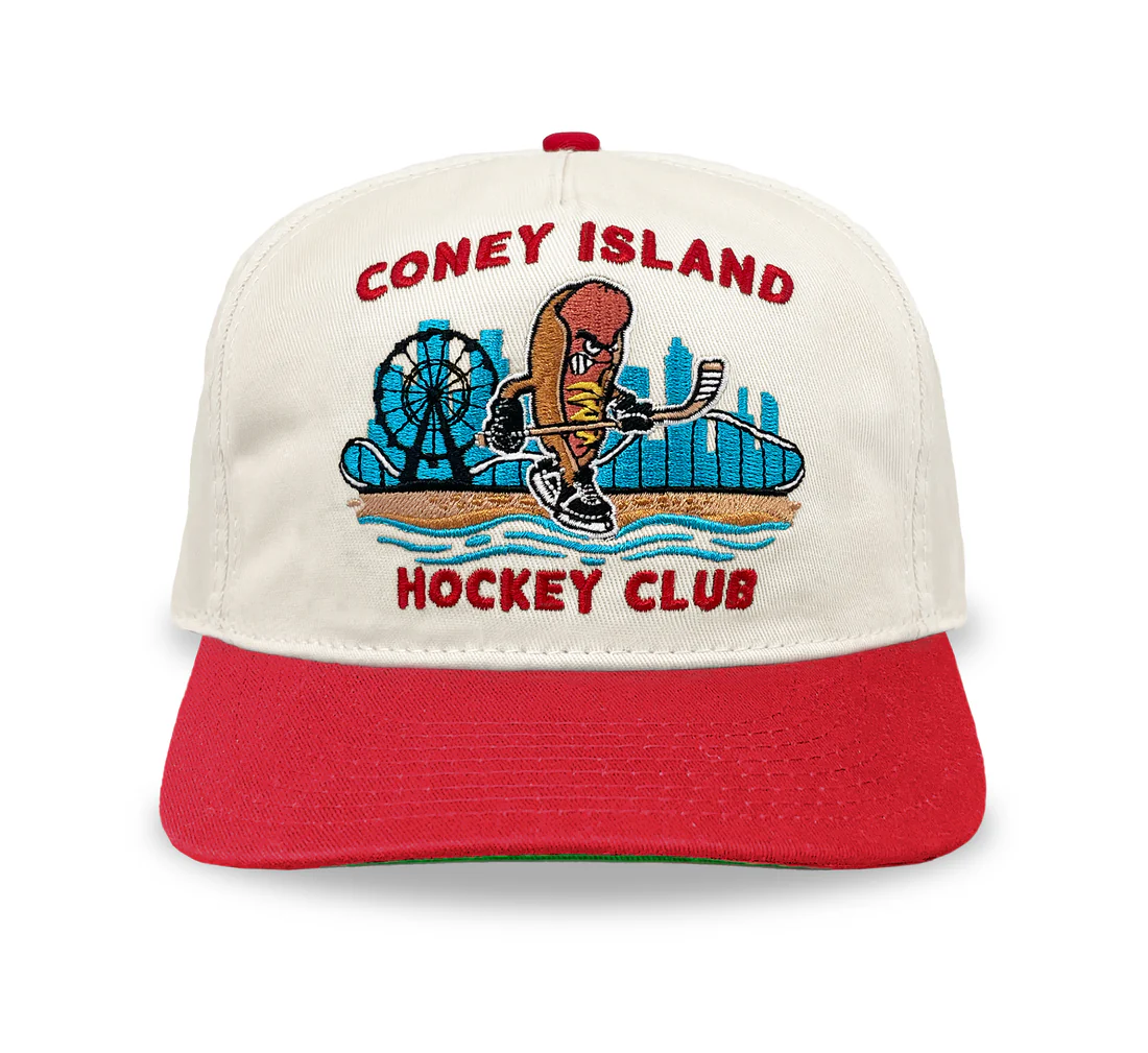 Celly Hockey Coney Island Hockey Club Snapback Cap Cream/Red
