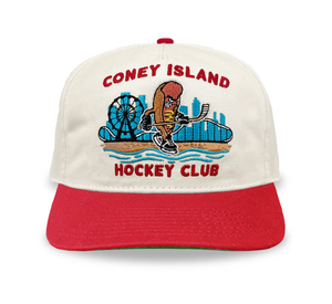 Celly Hockey Coney Island Hockey Club Snapback Cap Cream/Red
