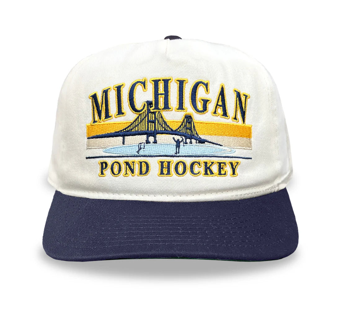 Celly Hockey Michigan Pond Hockey Snapback Cap Cream/Blue