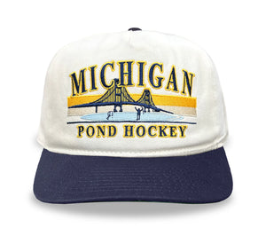 Celly Hockey Michigan Pond Hockey Snapback Cap Cream/Blue