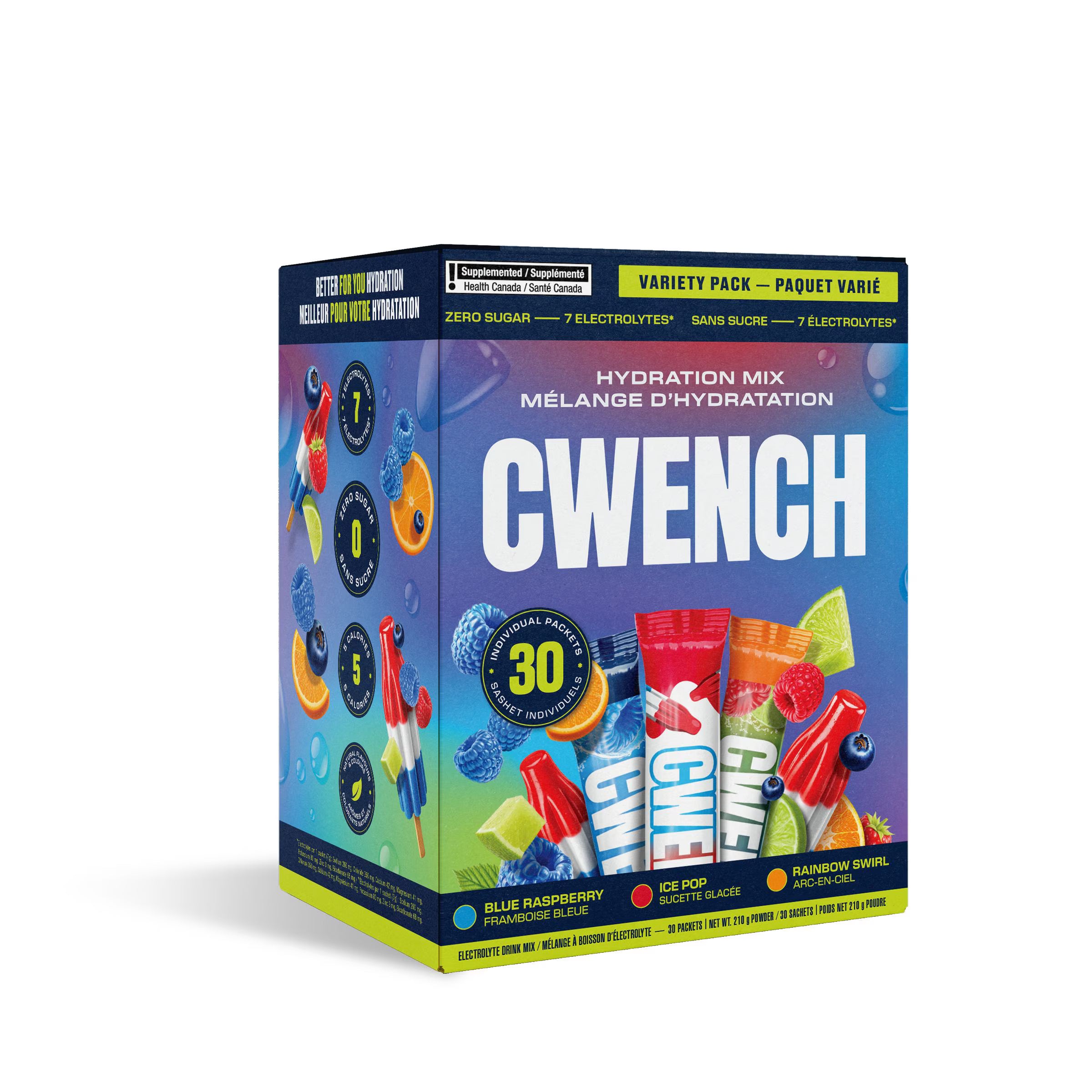 Cwench Sports Hydration Mix (30 Serving) Freeze Variety Pack