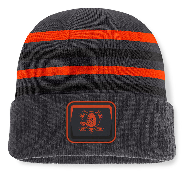 Fanatics Men's NHL Anaheim Ducks 2026 Nightlife Knurly Cuffed Pom Knit Toque