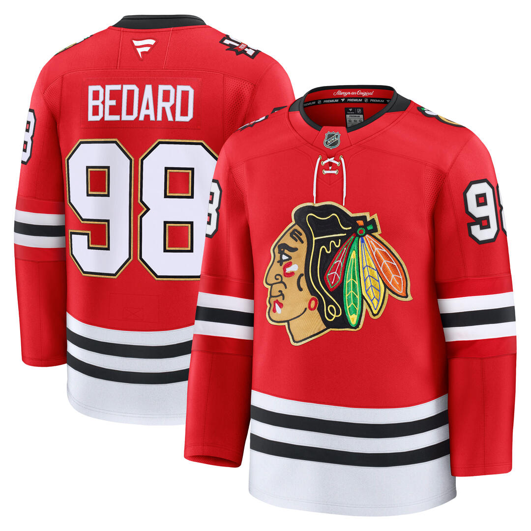 Fanatics Men's NHL Chicago Blackhawks Connor Bedard Premium 100 Years Jersey