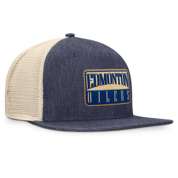 Fanatics Men's NHL Edmonton Oilers 2025 Stockman Flatbrim Snapback Hat