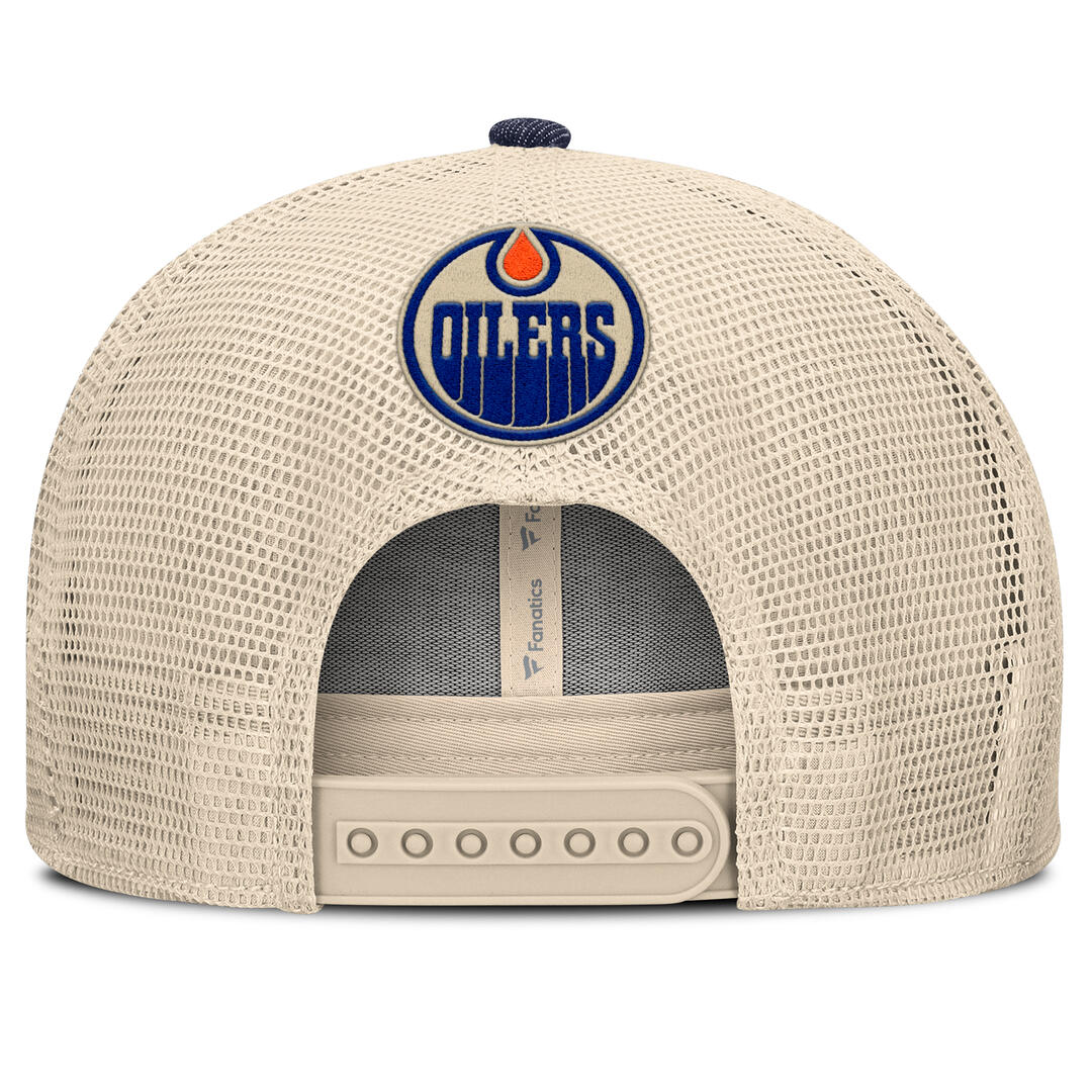 Fanatics Men's NHL Edmonton Oilers 2025 Stockman Flatbrim Snapback Hat
