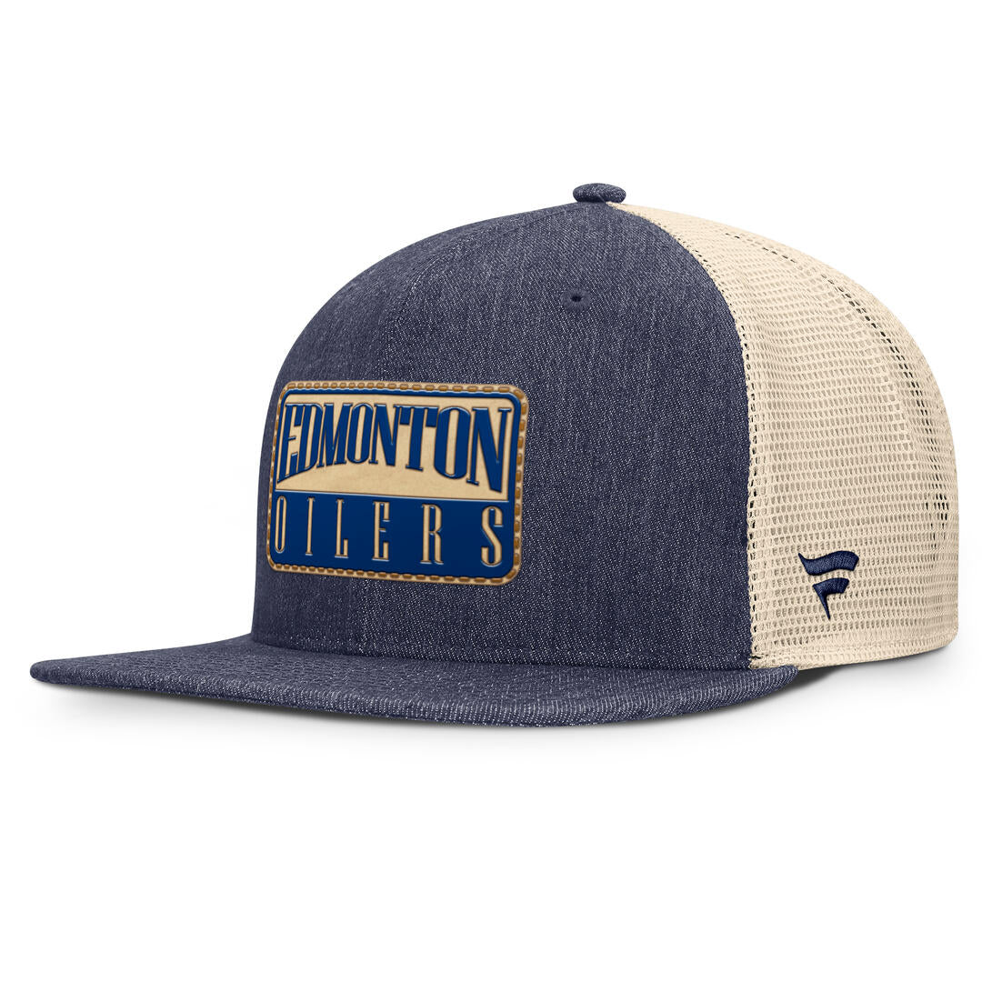 Fanatics Men's NHL Edmonton Oilers 2025 Stockman Flatbrim Snapback Hat