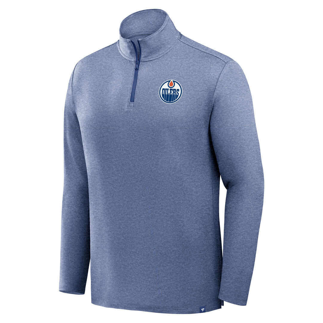 Fanatics Men's NHL Edmonton Oilers 2026 Clutch Poly Quarter-Zip Long Sleeve