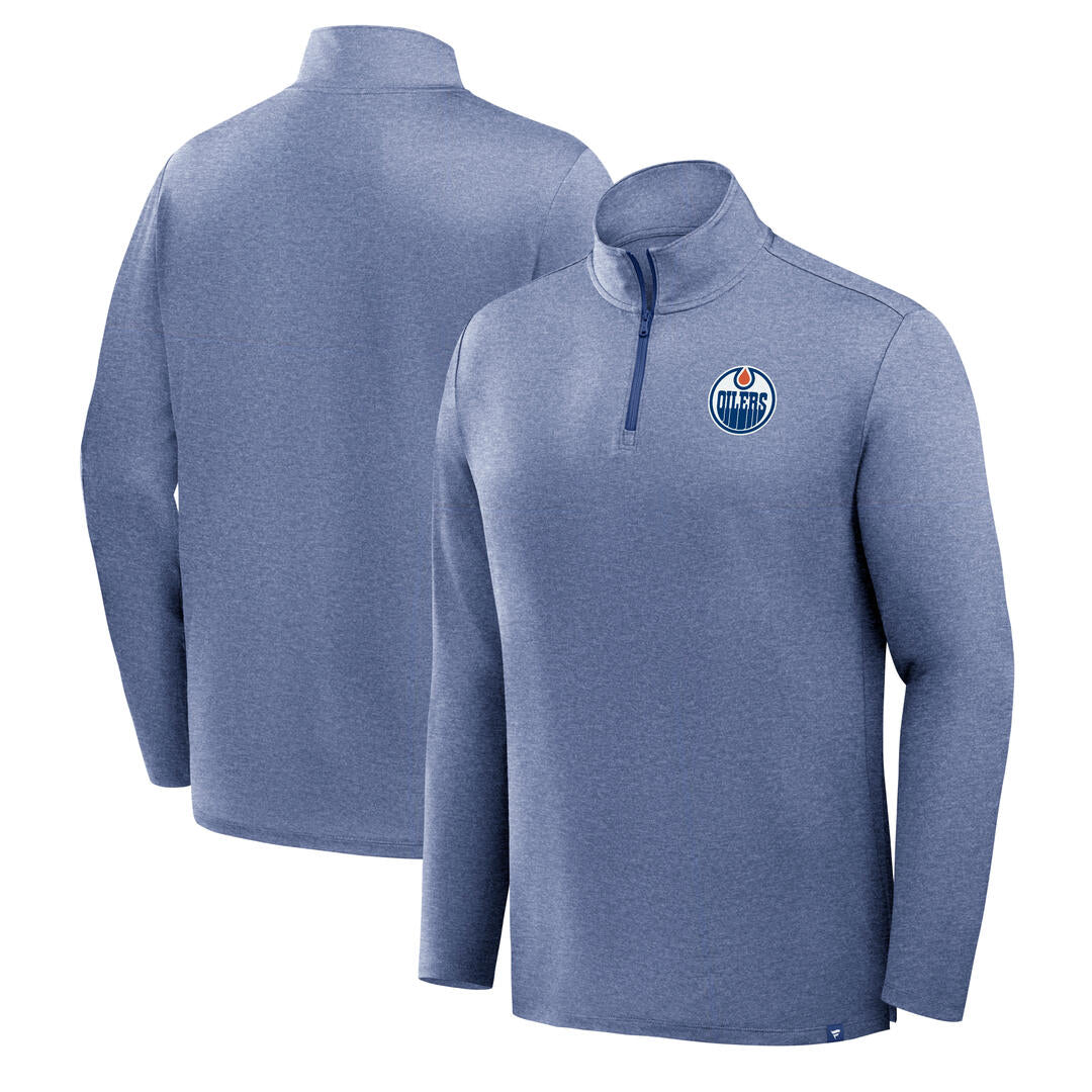 Fanatics Men's NHL Edmonton Oilers 2026 Clutch Poly Quarter-Zip Long Sleeve