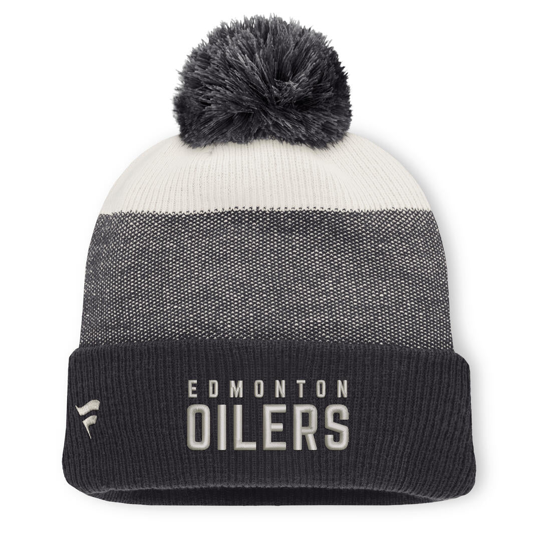 Fanatics Men's NHL Edmonton Oilers 2026 Nightlife Set Cuffed Pom Knit Toque