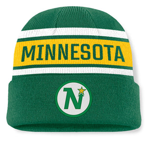 Fanatics Men's NHL Minnesota Northstars 2026 Heritage Chico Cuffed Beanie Green