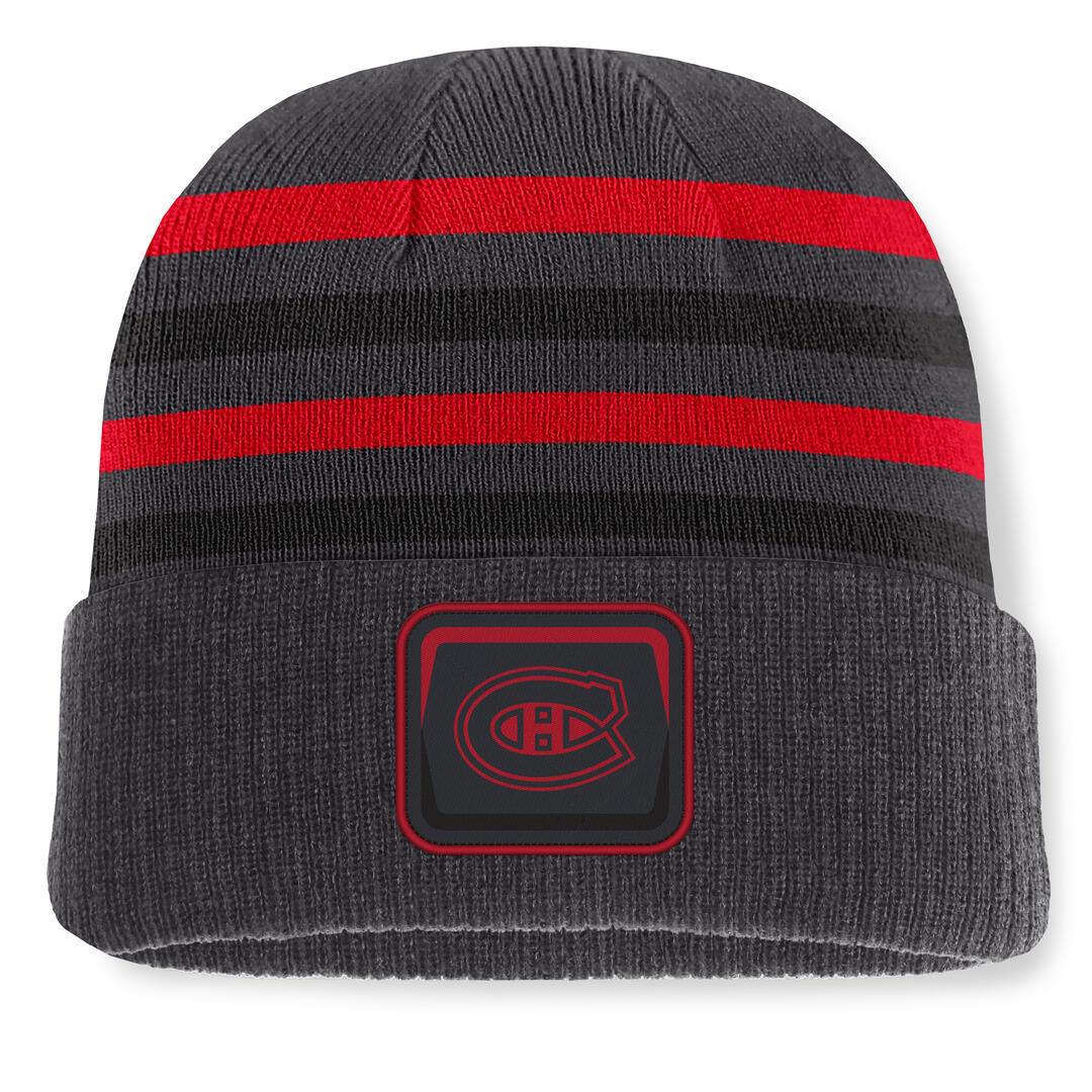 Fanatics Men's NHL Montreal Canadiens 2026 Nightlife Knurly Cuffed Pom Knit