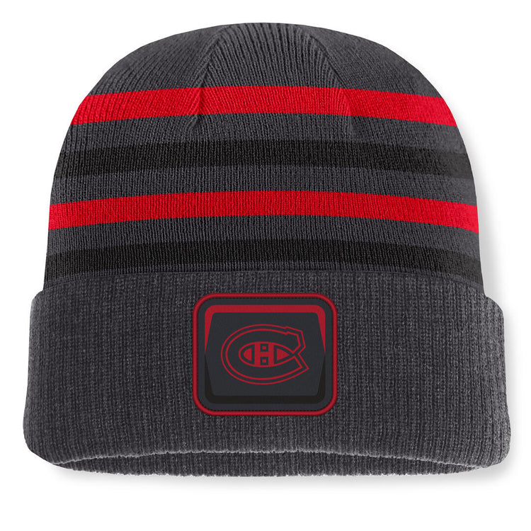 Fanatics Men's NHL Montreal Canadiens 2026 Nightlife Knurly Cuffed Pom Knit