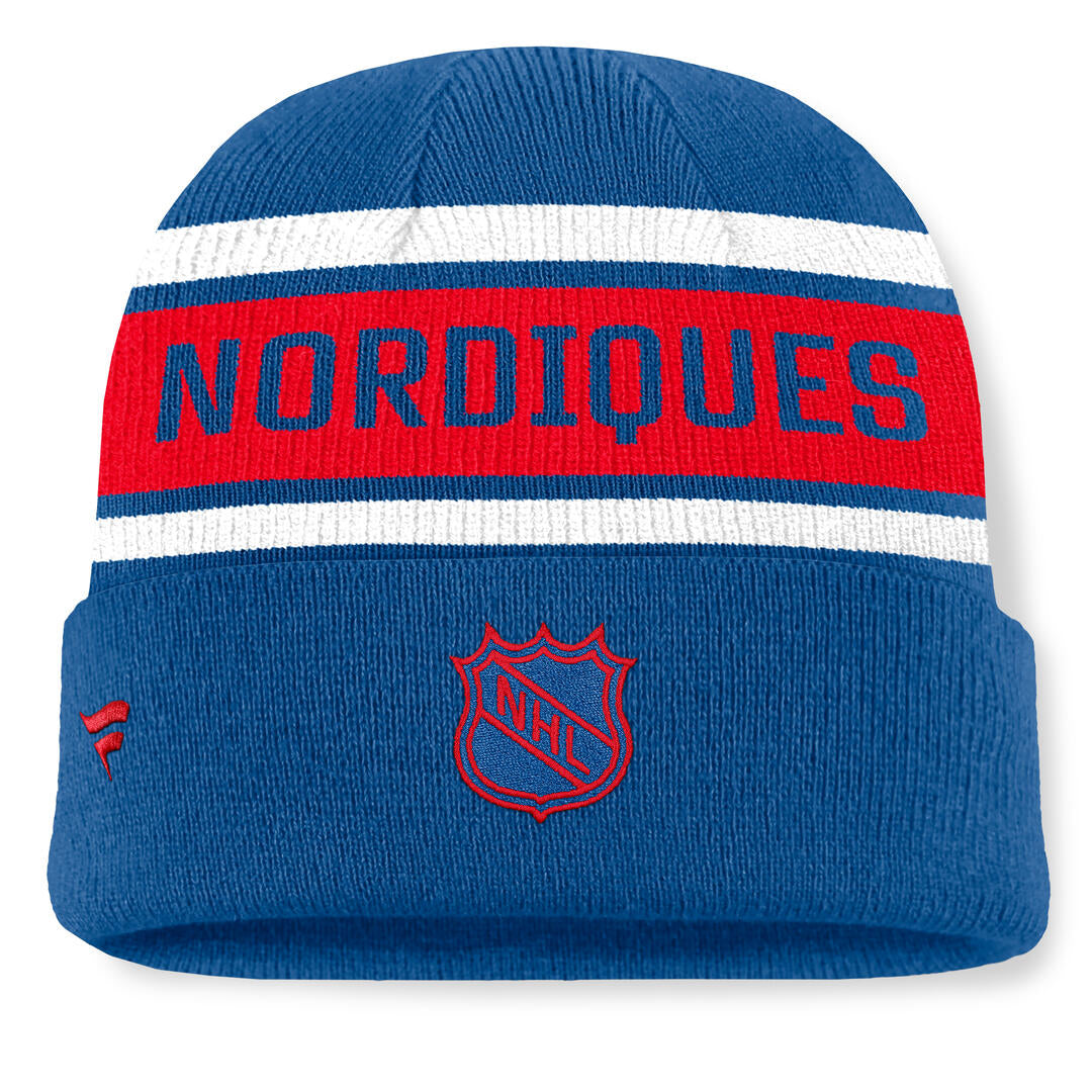 Fanatics Men's NHL Quebec Nordiques 2026 Heritage Chico Cuffed Beanie Blue