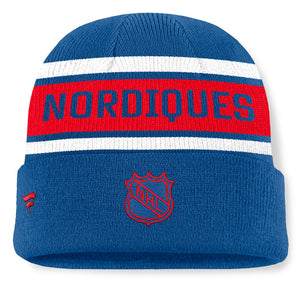 Fanatics Men's NHL Quebec Nordiques 2026 Heritage Chico Cuffed Beanie Blue