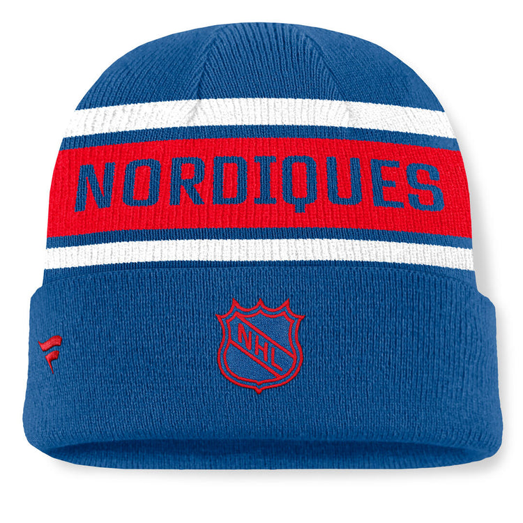 Fanatics Men's NHL Quebec Nordiques 2026 Heritage Chico Cuffed Beanie Blue