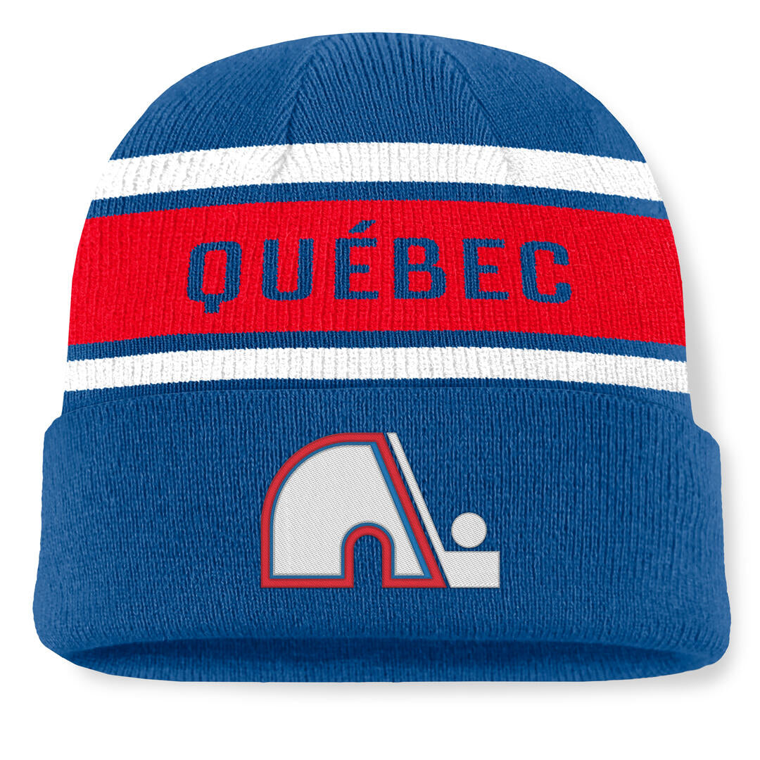 Fanatics Men's NHL Quebec Nordiques 2026 Heritage Chico Cuffed Beanie Blue