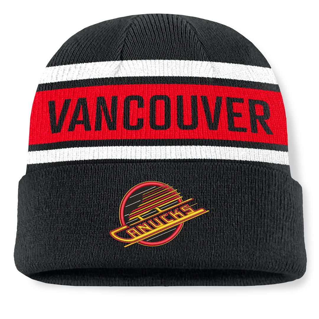 Fanatics Men's NHL Vancouver Canucks 2026 Heritage Chico Cuffed Beanie Black