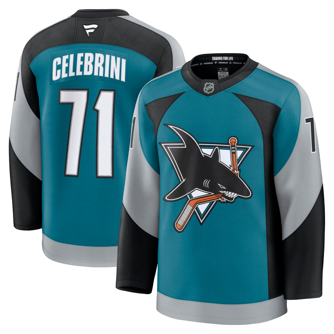 Fanatics NHL San Jose Sharks Macklin Celebrini Premium Alternate Jersey