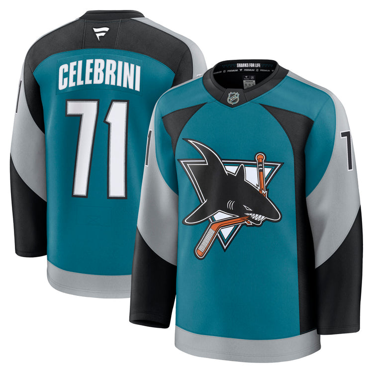 Fanatics NHL San Jose Sharks Macklin Celebrini Premium Alternate Jersey