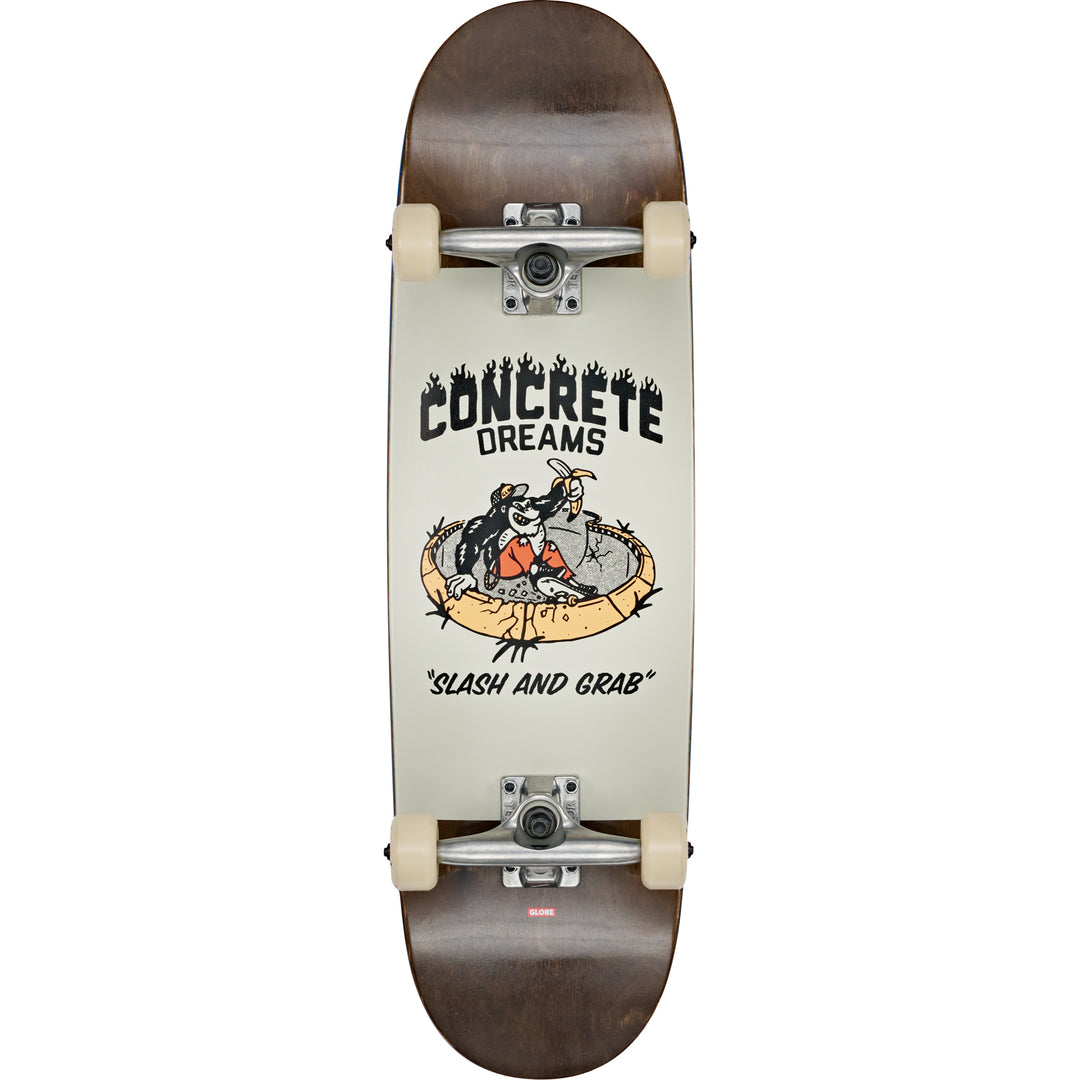 Globe Kids Softie Mid Complete Skateboard 8.25" Brown/Grey dark maple concrete dreams