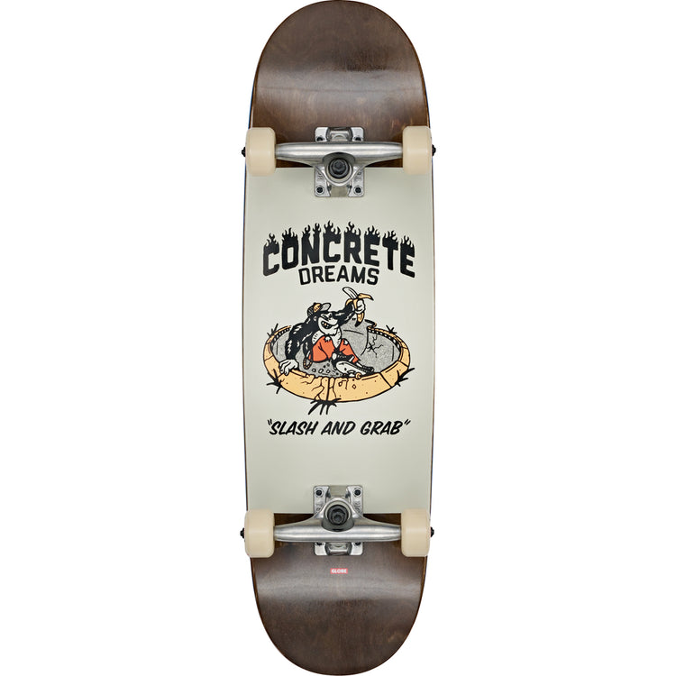Globe Kids Softie Mid Complete Skateboard 8.25" Brown/Grey dark maple concrete dreams