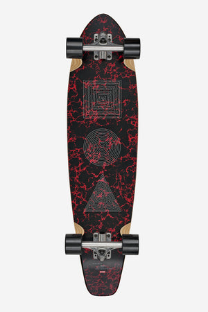 Globe The All-Time Red Marble Stack Complete Longboard 35.875" Black/Red