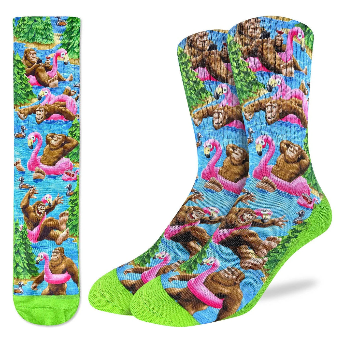 Good Luck Sock Men's Active Fit Socks Bigfoot Floating