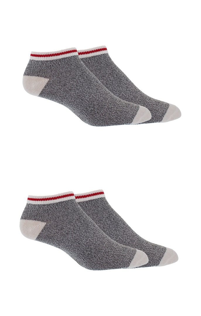 Great Northern Men's 2 Pack No Show Socks Grey