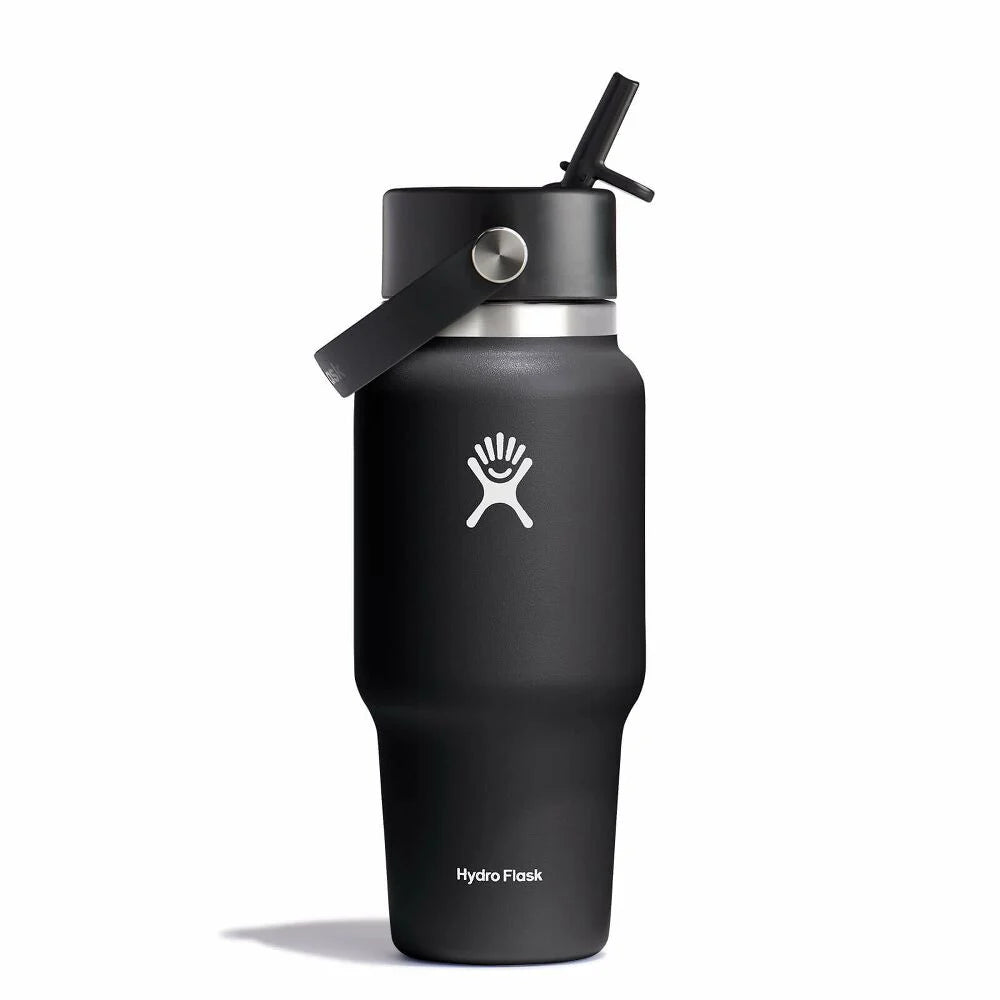 Hydro Flask 24oz Wide Mouth Travel Bottle w/Flex Straw Cap Black

