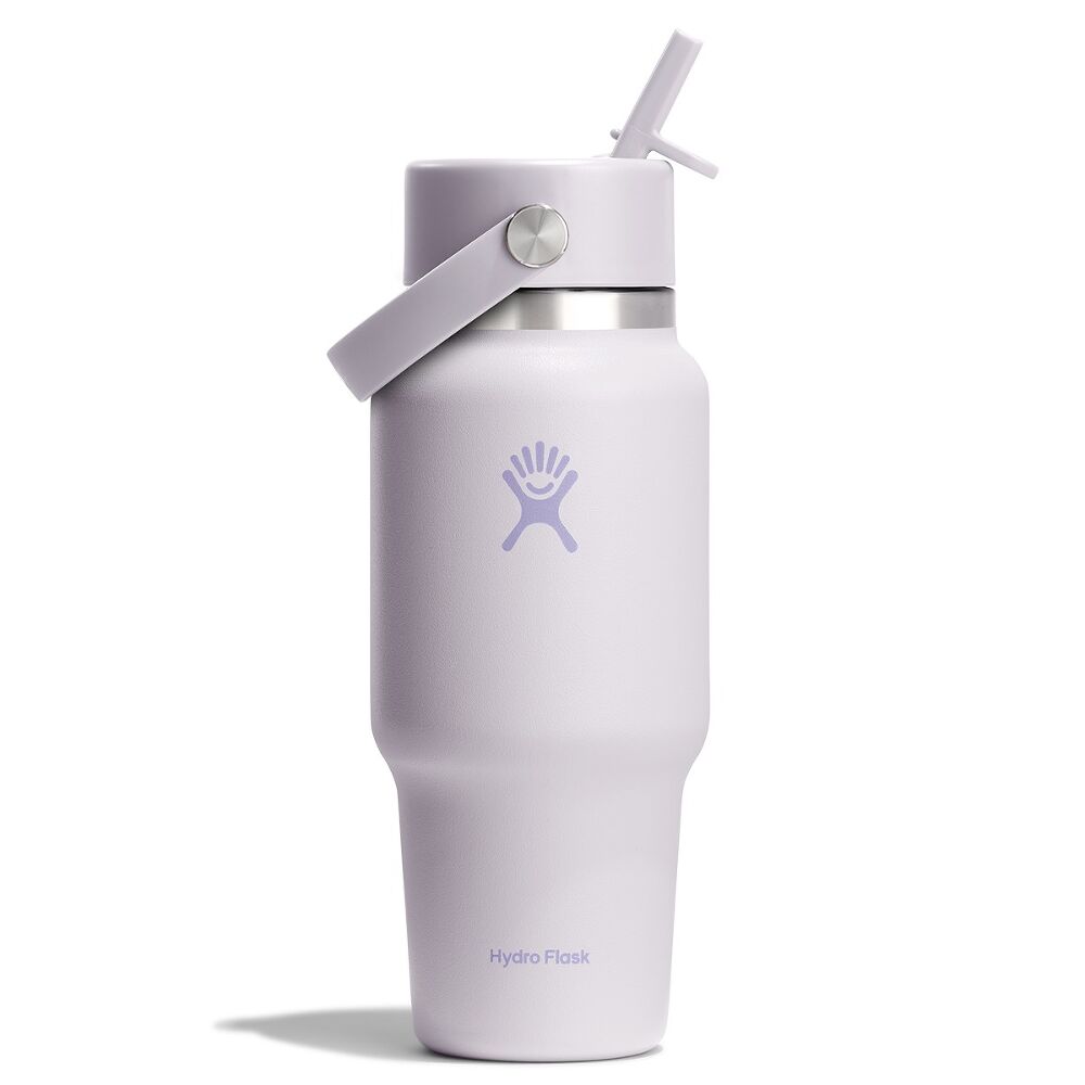 Hydro Flask 24oz Wide Mouth Travel Bottle w/Flex Straw Cap Cloud Pink
