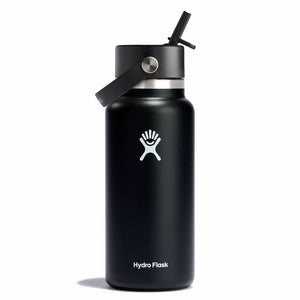 Hydro Flask 32oz Wide Mouth Bottle w/ Flex Straw Cap Black
