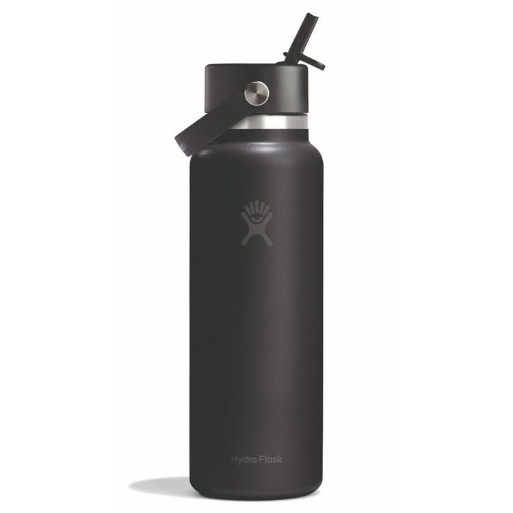 Hydro Flask 40oz Wide Mouth Bottle w/Flex Straw Cap Black
