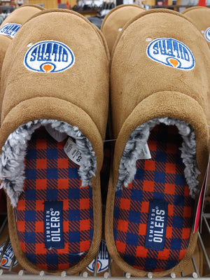 FOCO Men's NHL Edmonton Oilers Suede Slipper