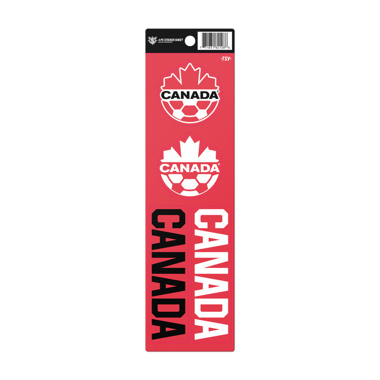 Inglasco Canada Soccer 4 Piece Sticker Set