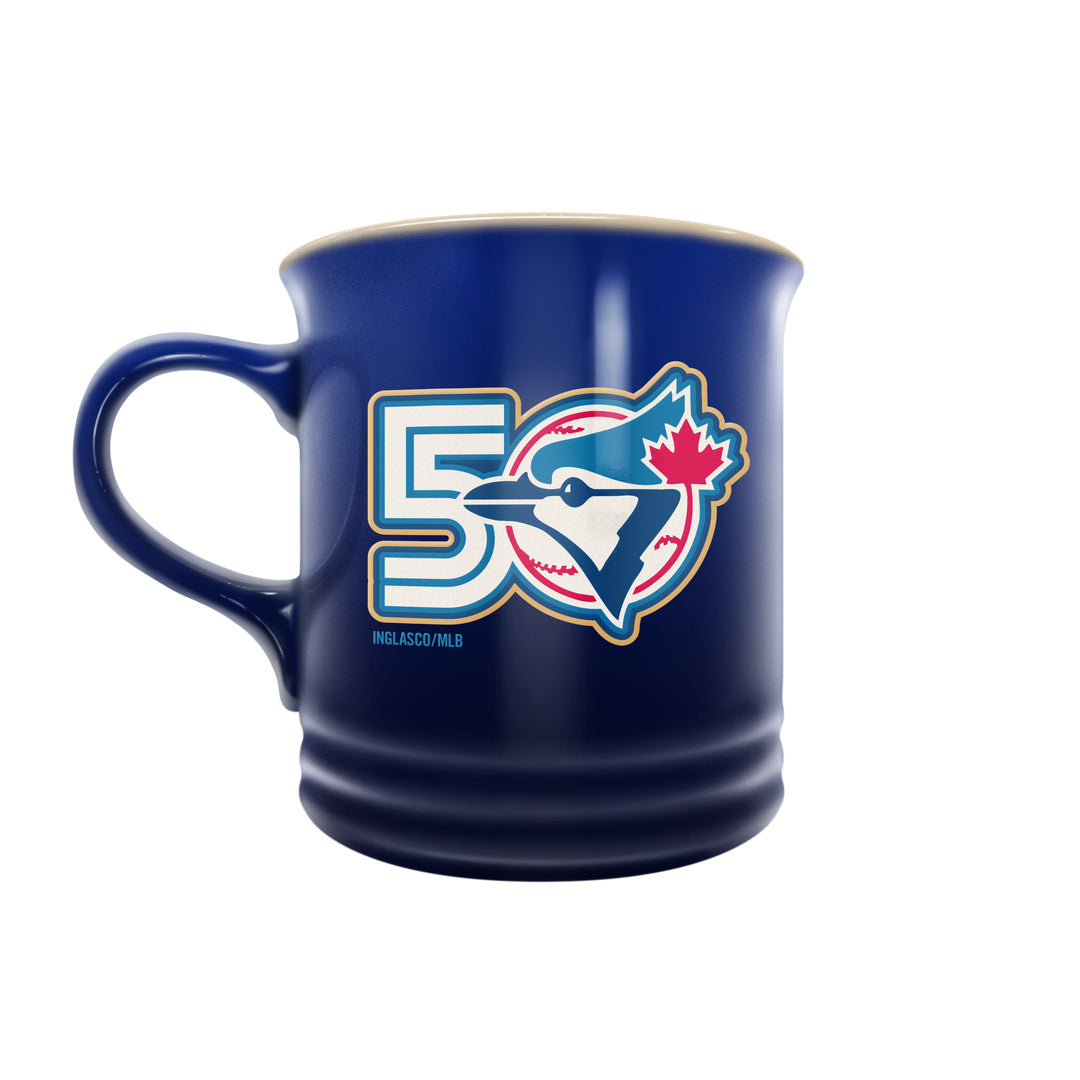Inglasco MLB Toronto Blue Jays 16oz Stoneware Mug - 50th Anniversary
