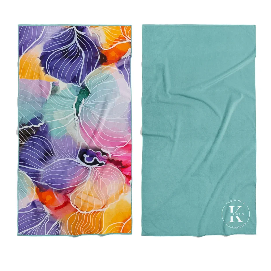 K5 Microfiber Quick-Dry 80x160cm Beach Towel Abstract Flower