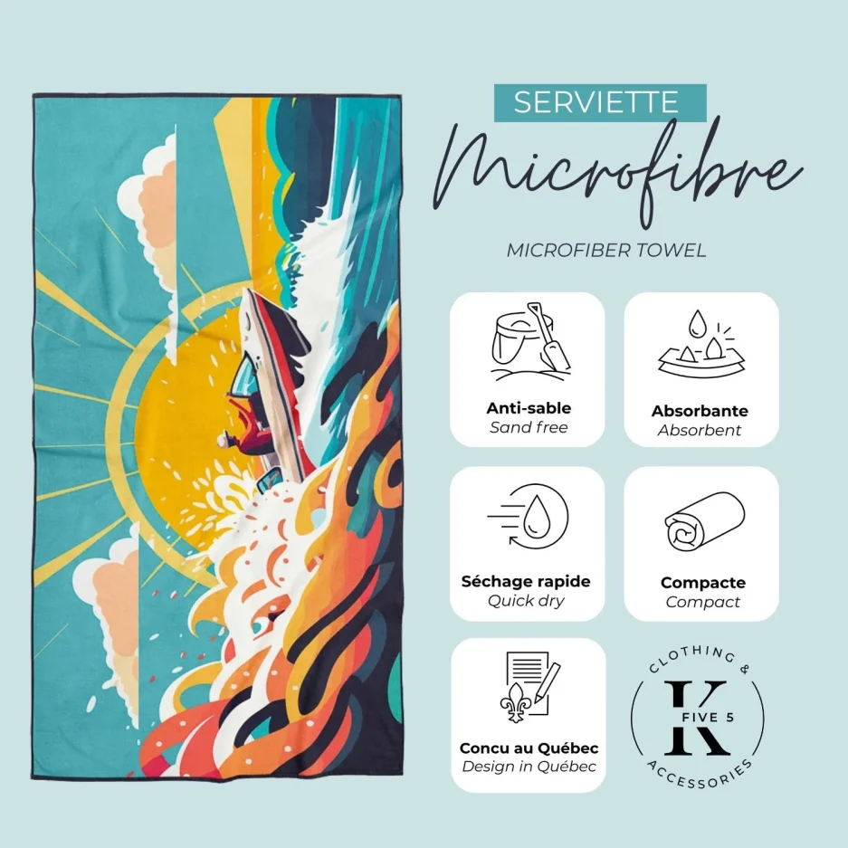 K5 Microfiber Quick-Dry 80x160cm Beach Towel Summer On A Boat