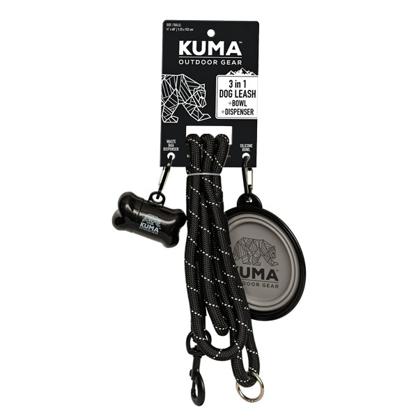 KUMA 3 in 1 Dog Leash Black/Grey
