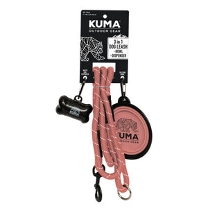 KUMA 3 in 1 Dog Leash Flamingo/Grey

