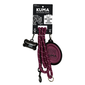 KUMA 3 in 1 Dog Leash Purple/Grey
