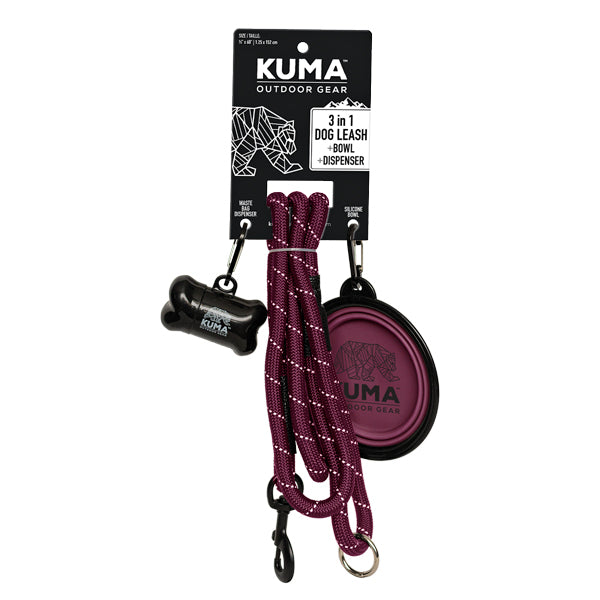 KUMA 3 in 1 Dog Leash Purple/Grey
