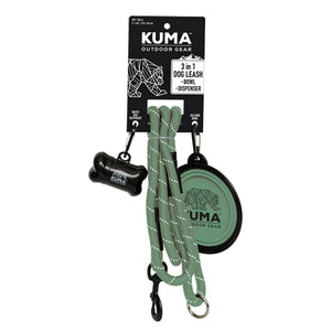 KUMA 3 in 1 Dog Leash Sage/Grey
