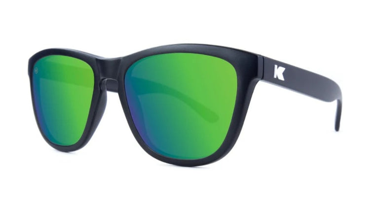 Knockaround Fort Knocks Sunglasses Matte Black/Polarized Green Moonshine