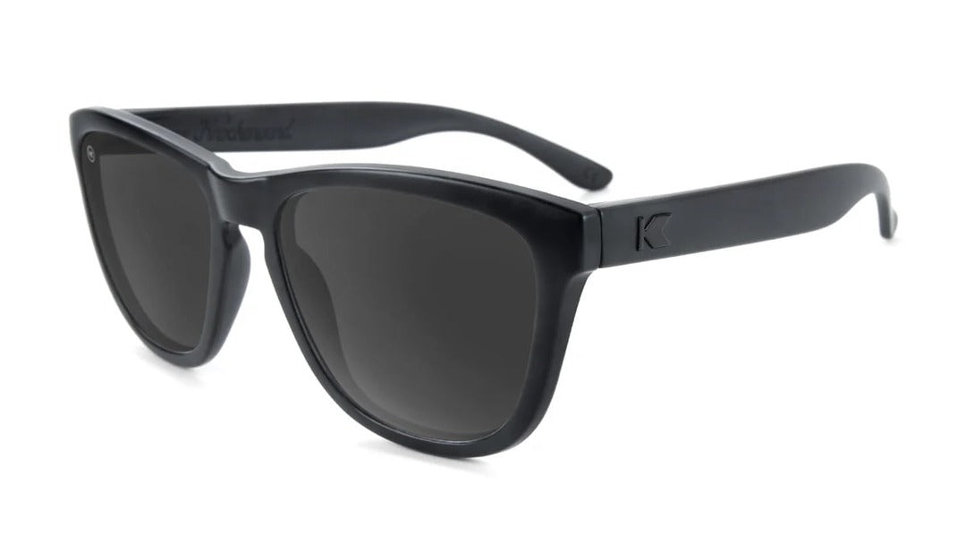 Knockaround Premiums Sunglasses Black on Black/Polarized Smoke