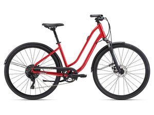 Liv Women's Flourish FS Disc Comfort Bike 2024 Red Enamel